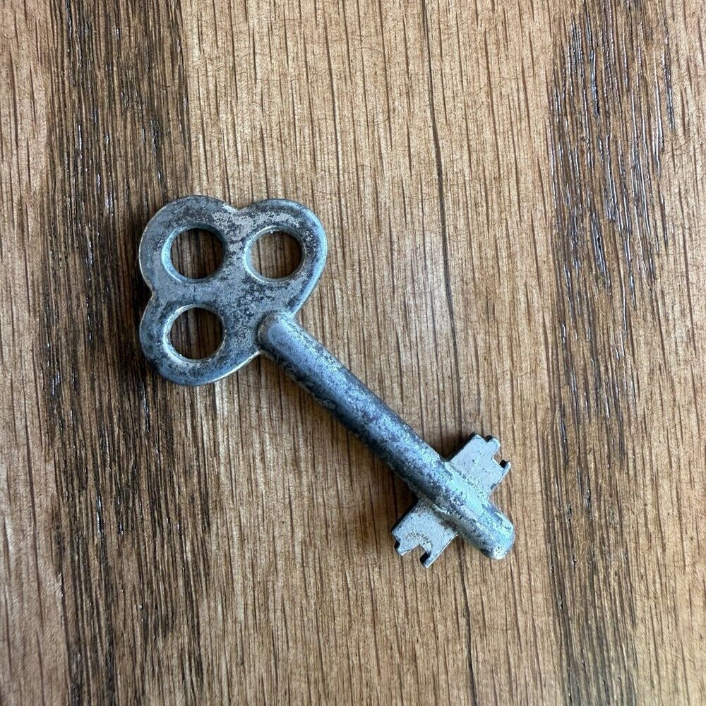 Antique Roll Top Desk Key Double Bit Steel